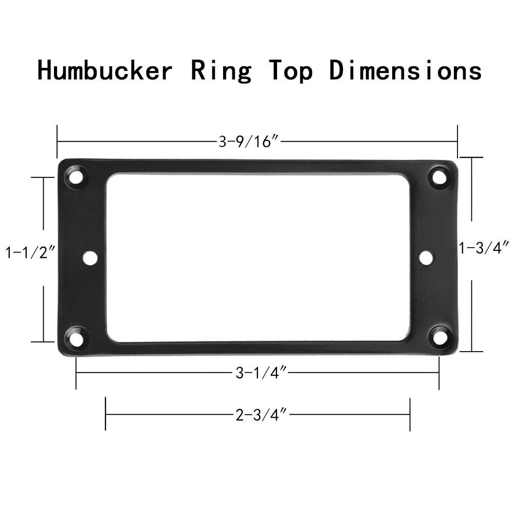 8 pieces Flat Metal Humbucker Pickup Mounting Ring Black_Musical
