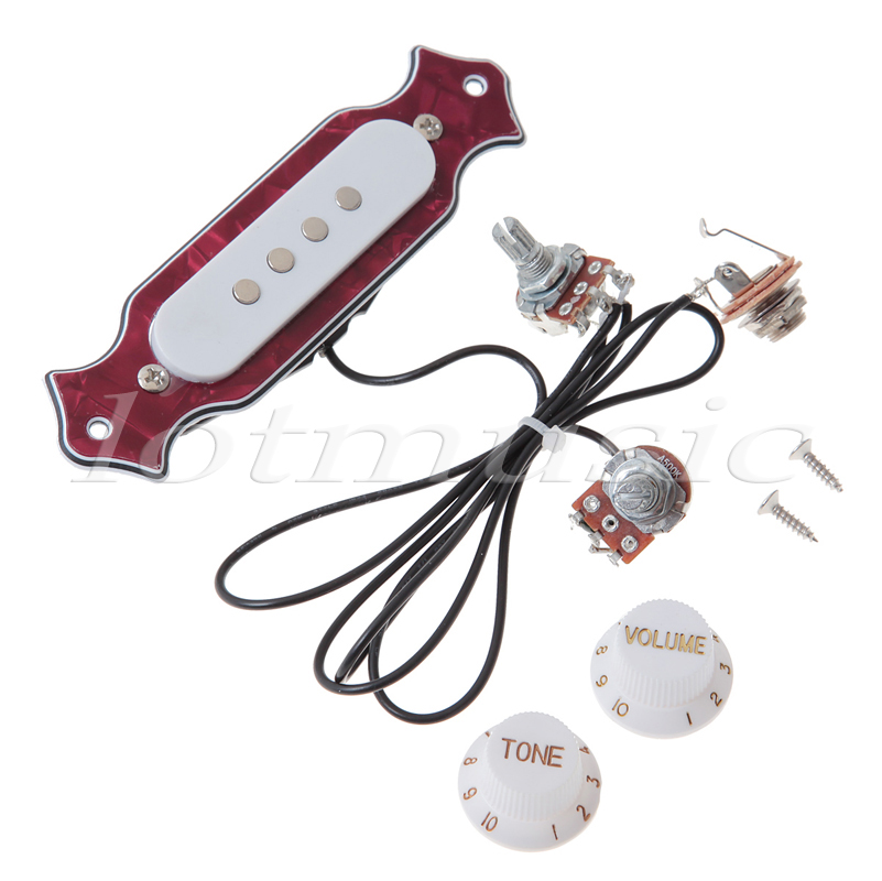 Single Coil Soundhole Pickup for Cigar Box Guitar Prewired Wiring