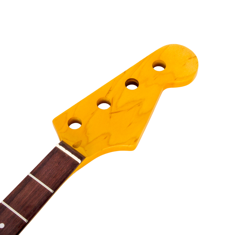 Kmise Electric Bass Neck for Fender Jazz Bass Guitar Yellow Satin