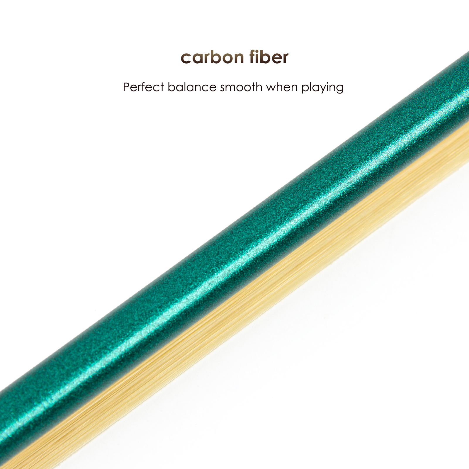 3/4, Green Violin Bow Stunning Bow Carbon Fiber for Violins 