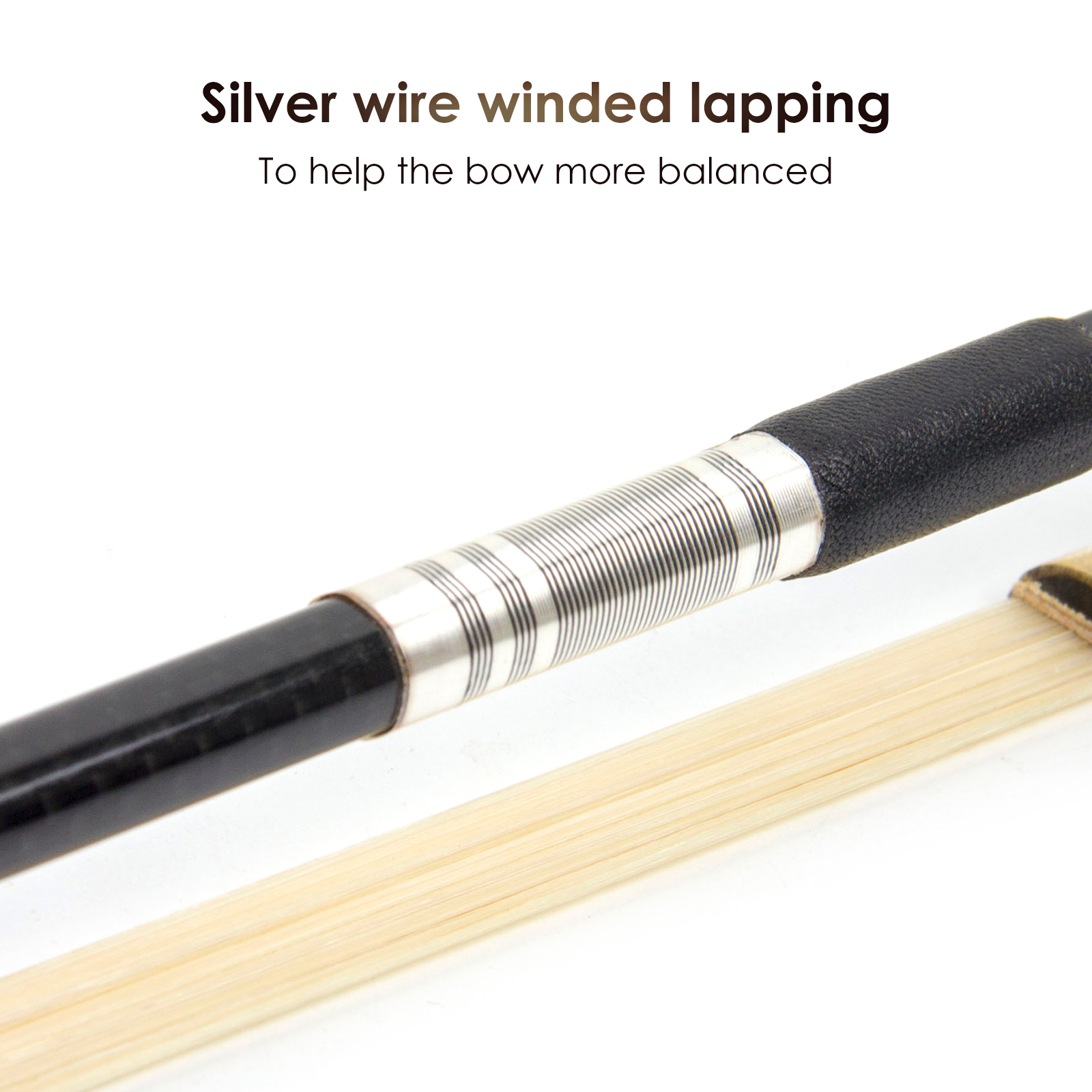Violin Bow Stunning Fiddle Bow Carbon Fiber for Violins_Musical