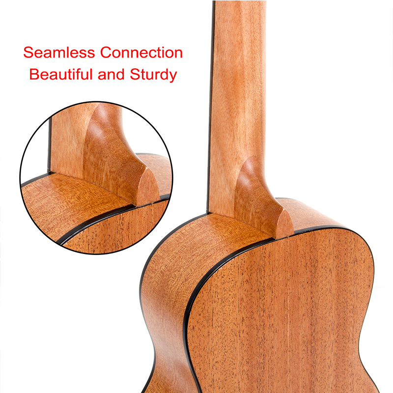 Kmise Concert Ukulele 23 inch 18 Frets Solid Spruce Closed Tuner Machine Aquila String GCEA