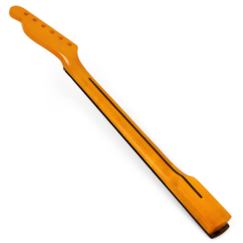 Kmise Electric Guitar Neck for Fender Tele Clear Satin Canada Maple 22 Frets Dual Truss Rod Bolt