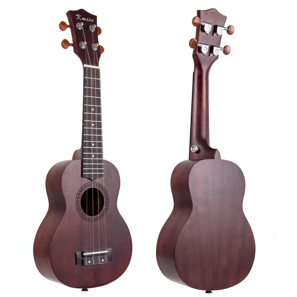 Kmise Soprano Ukulele Mahogany 21 inch 15 Frets Aquila String G-C-E-A Bone Nut & Saddle Special Coffee Color