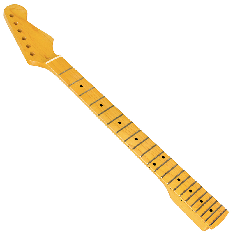 Kmise Electric Guitar Neck for Fender Start Yellow Satin Canada Maple