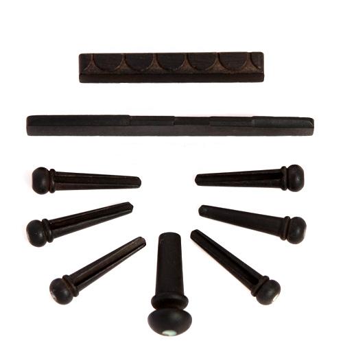 1set Classical Guitar Ebony Nut/saddle/pins/endpin Replacement High