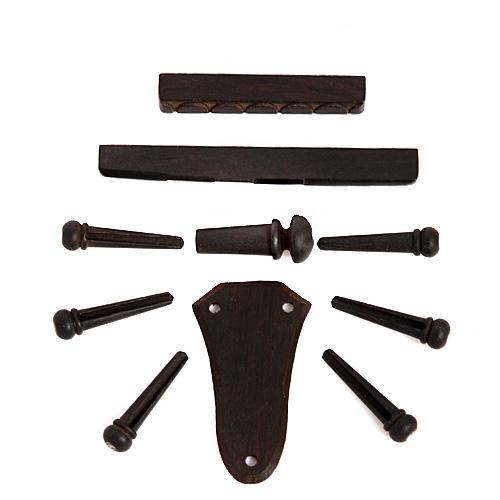 1set Classical Guitar Ebony Bridge Nut/saddle/pins/endpin Rosewood