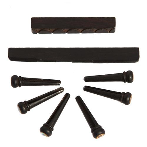 1set Classical Guitar Ebony Nut/ebony Saddle/ebony Pins High Quality
