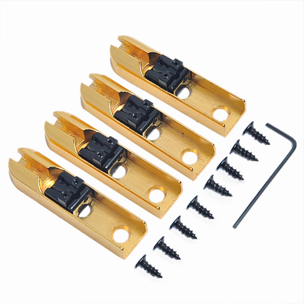 4pcs Single String Bass Bridge Gold Guitar Parts_Musical Instrument