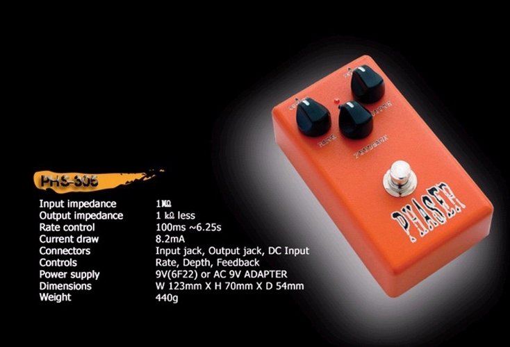 Effect Pedal Phaser Genuine Belcat PHS305 Guitar Bass Phaser Side Tone