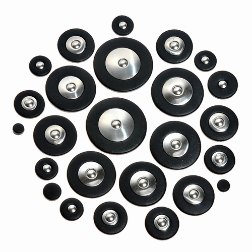 1set of 28 Pads Soprano Saxophone Pads Genuine Leather Black Complete for Sax..._Musical