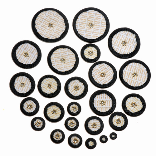 1set of 28 Pads Soprano Saxophone Pads Genuine Leather Black Complete for Sax..._Musical