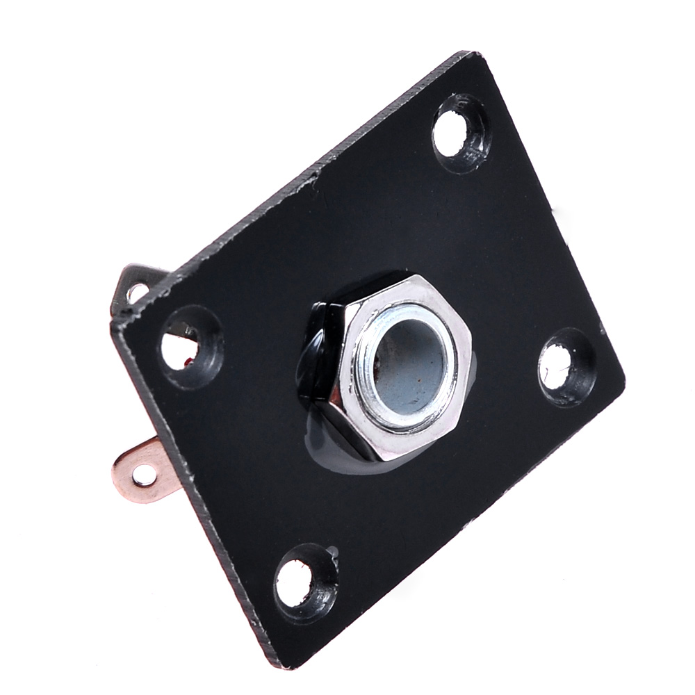 1pc Black Rectangle Jack Plate for Electric Guitar 36x28mm_Musical
