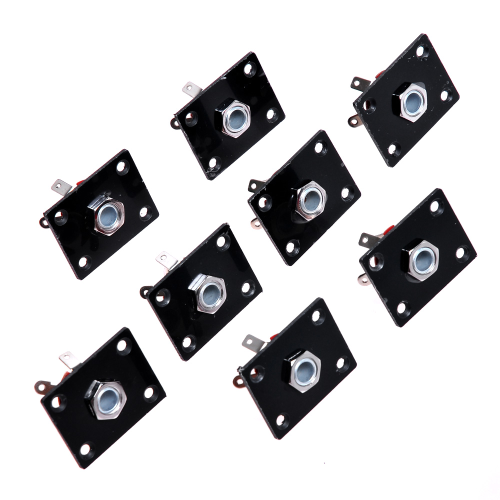 8pcs Black Rectangle Jack Plate for Electric Guitar 36x28mm_Musical