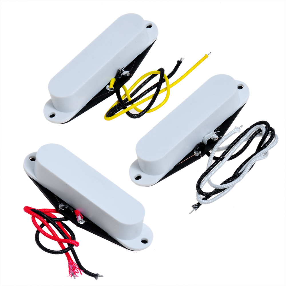 4 sets Alnico V Vintage 3 White Cover Single Coil Pickup Belcat Guitar