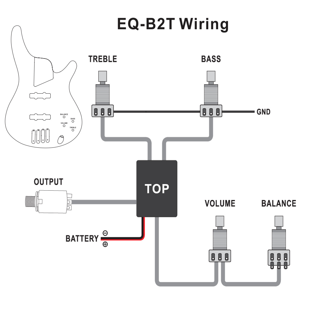 2sets 3 Band Active Guitar Bass EQ Preamp Circuit Tone ... active electric bass wiring diagrams 