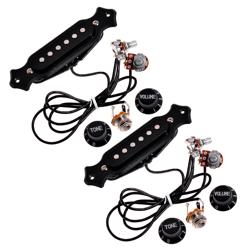 4 Sets PreWired 6String Single Coil Pickup Cigar Box Guitar Soundhole Picku..._Musical