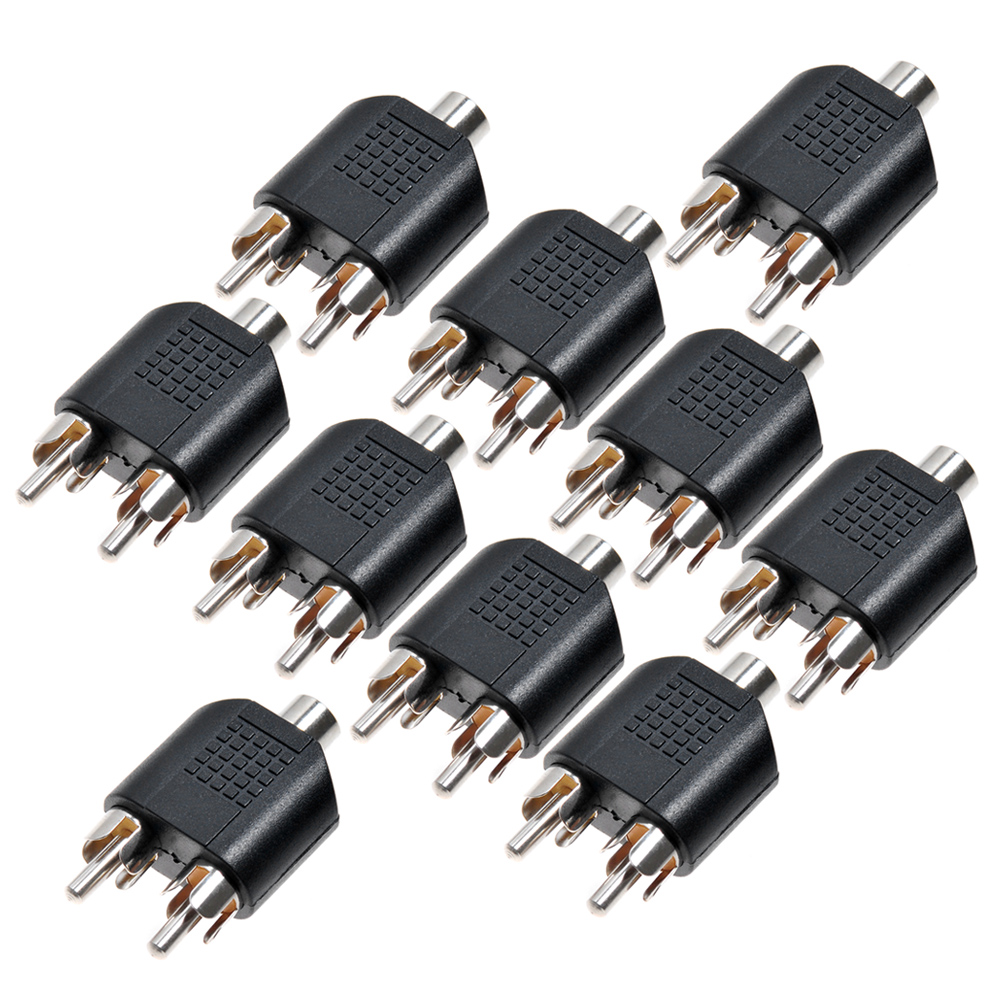 10pcs New RCA Y Splitter Plug 1 Female 