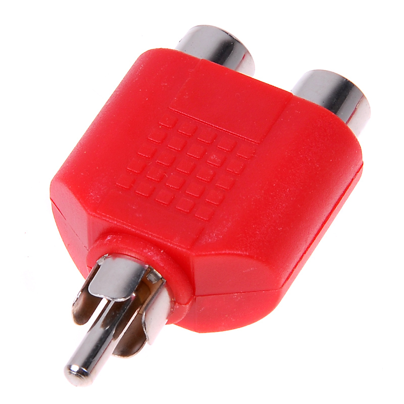 10PCS RCA Y Splitter AV Audio Video Plug Converter 1Male to 2Female Cable AdapterRED_kmise