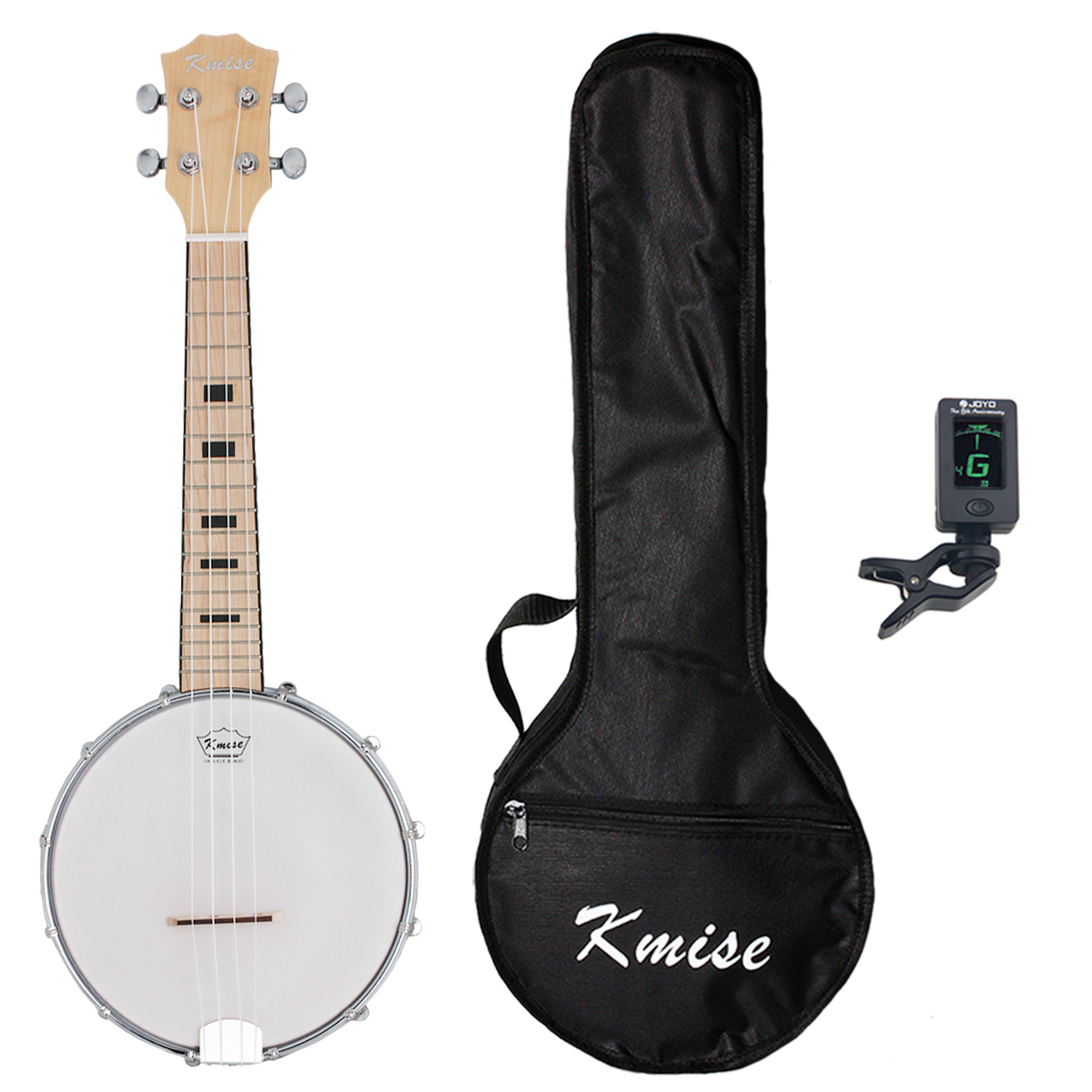 Kmise Banjo Ukulele Banjolele 4 String Ukelele Uke Concert 23 Inch Size Maple with Bag Tuner