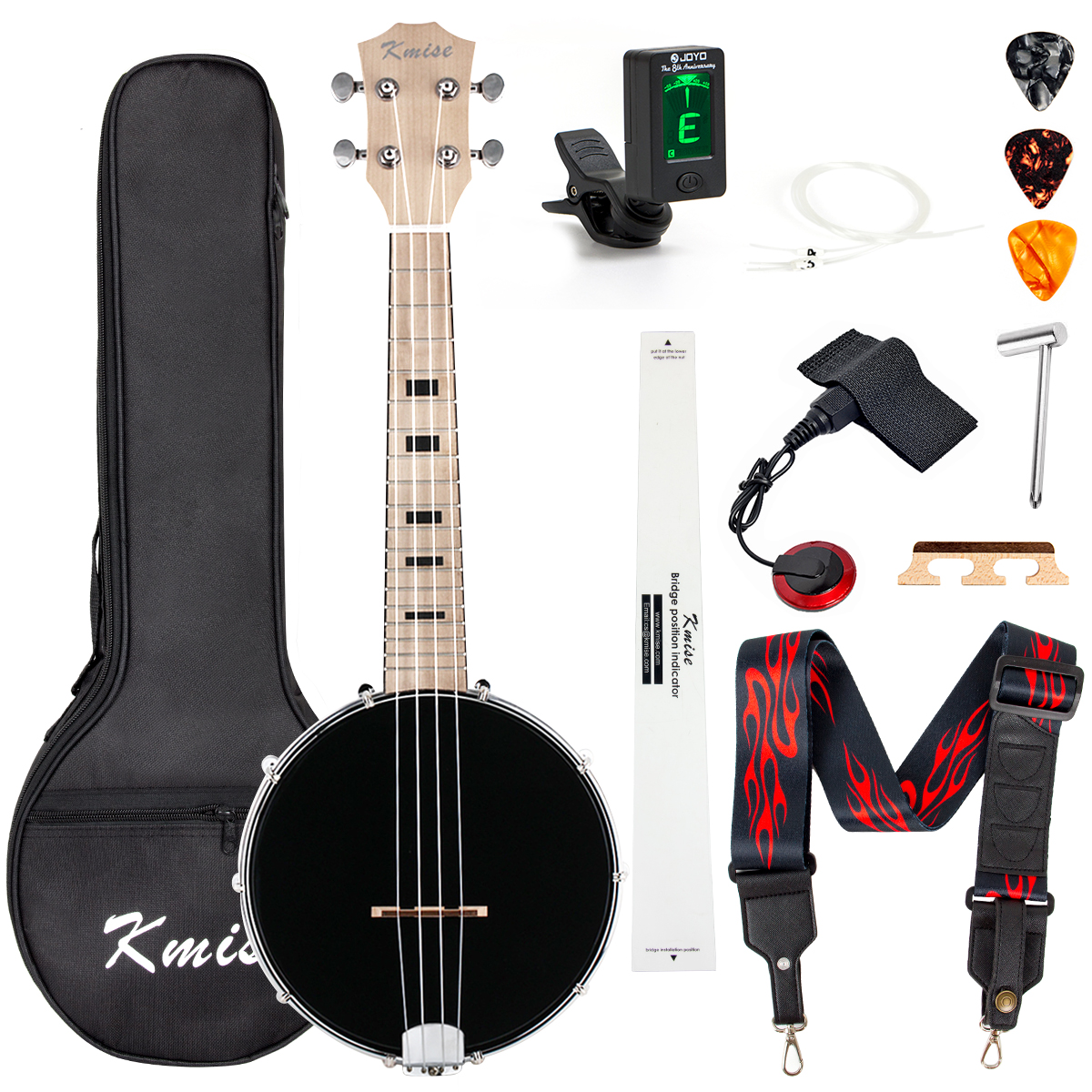 Kmise Banjolele Banjo Ukulele Uke Ukelele Canada Maple Concert 23 Inch 4 String