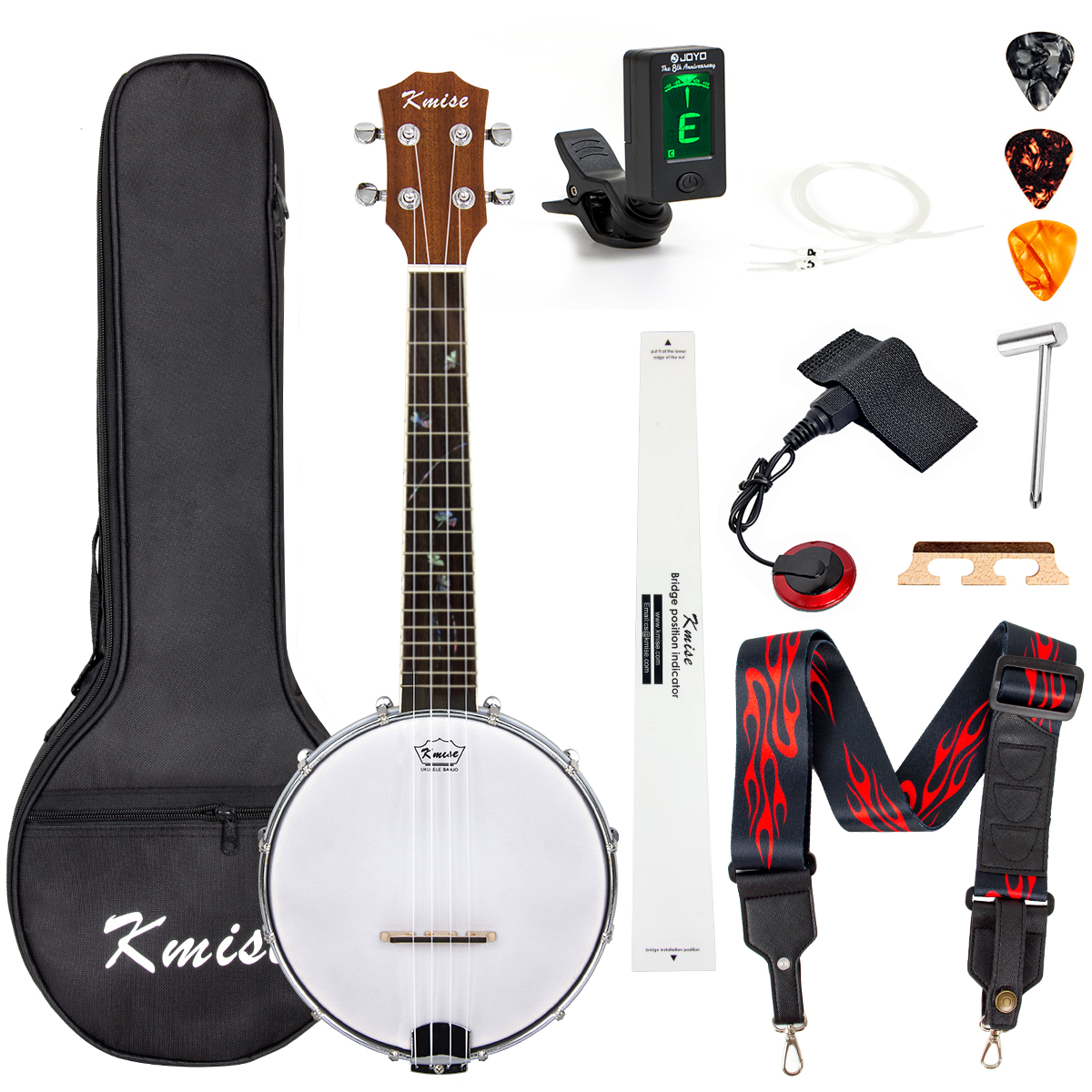 Banjo Ukulele Banjolele Concert Size 23 Inch Wit...