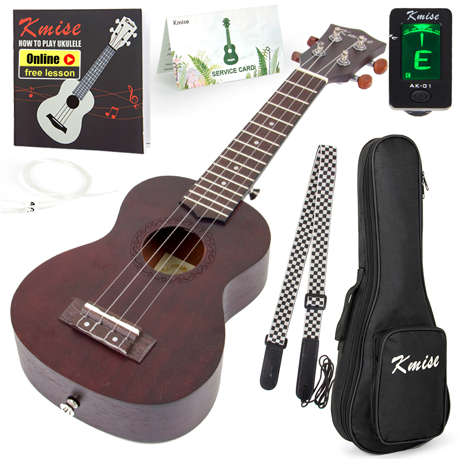 Soprano Ukulele,Kmise Ukelele 21 inch Hawaiian U...